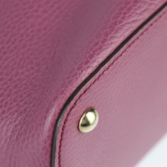 GUCCI Interlocking G Tote Bag Leather Purple Shoulder - Picture 6 of 9